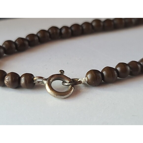 Brown Beaded Necklace Vintage, READ USED Fair Condition - Picture 6 of 10